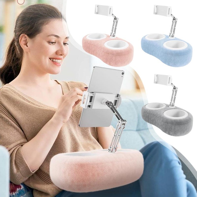 Sofa Plush Tablet Stand Pillow, Compatible With 4"-11" Phone/tablet, 180° Adjustable Rotating Pillow Stand Phone Holder for Bed,sofa,beside, for Reading, Relaxation, Watching (Blue) - Image 2